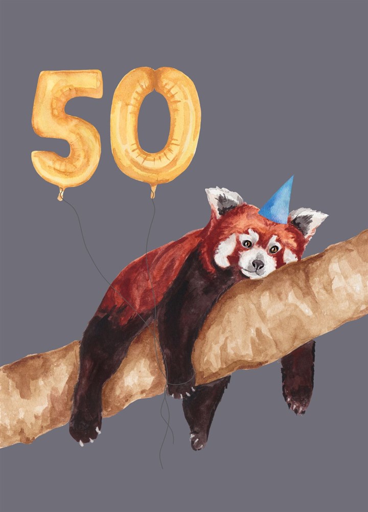 Red Panda 50th Card