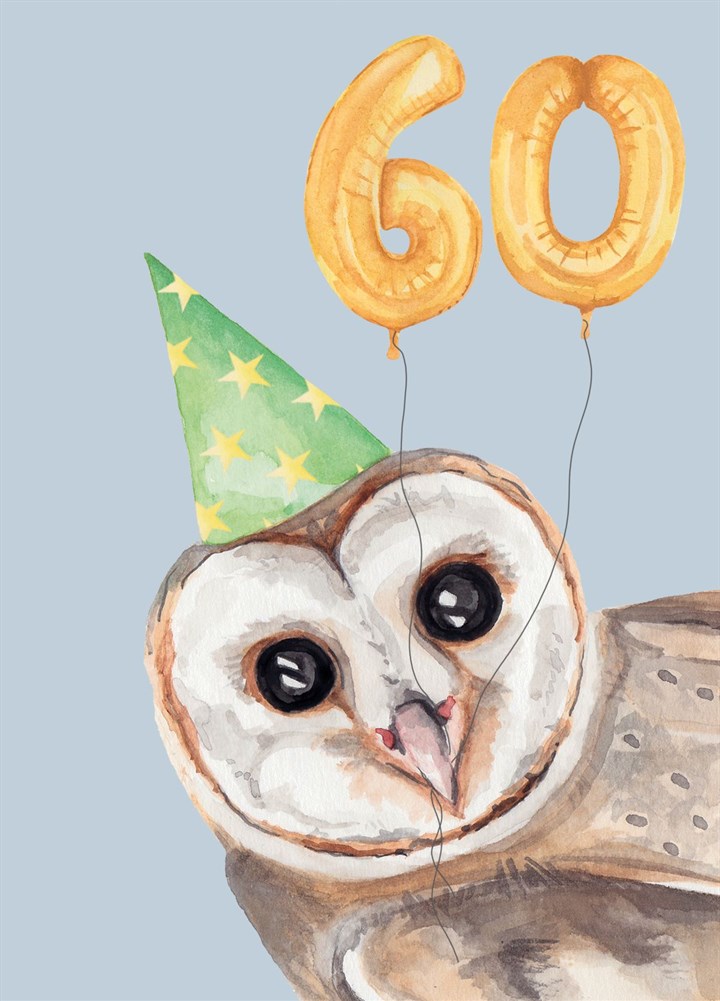 Owl 60th Birthday Card