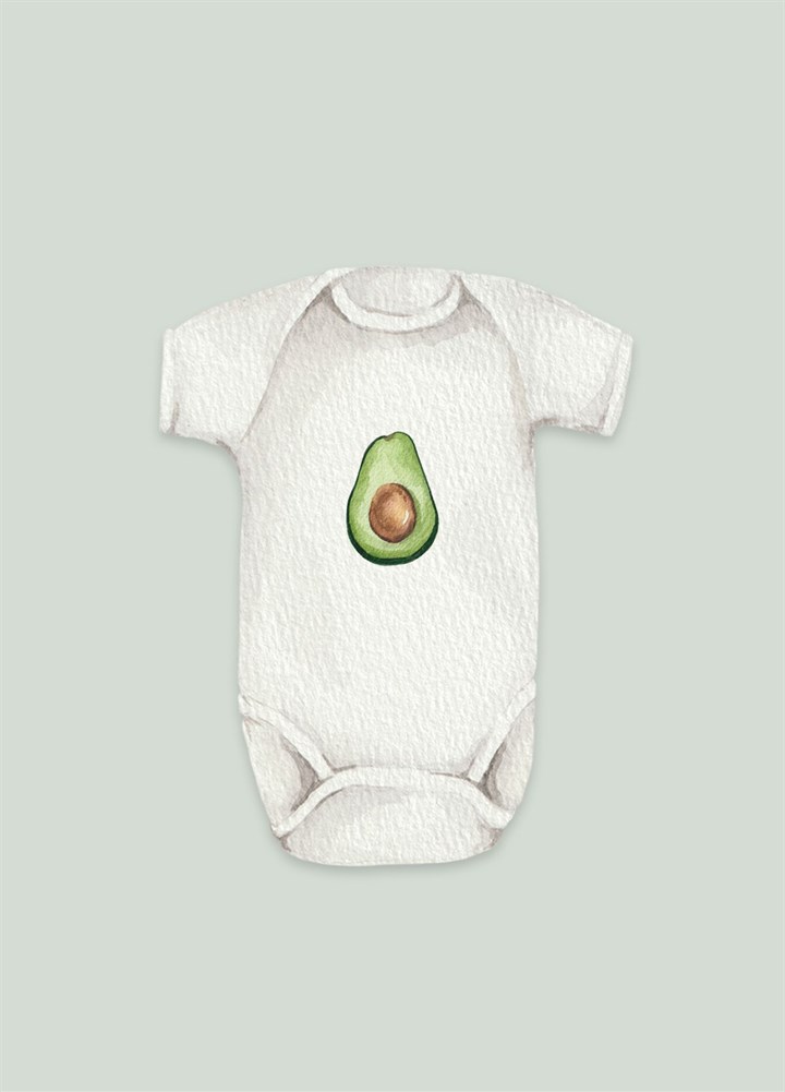 Avocado Baby Grow Card
