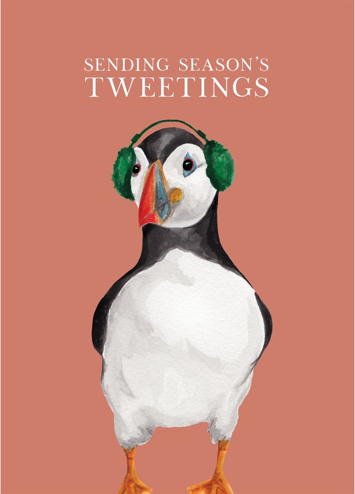 Christmas Puffin Season's Tweetings Card