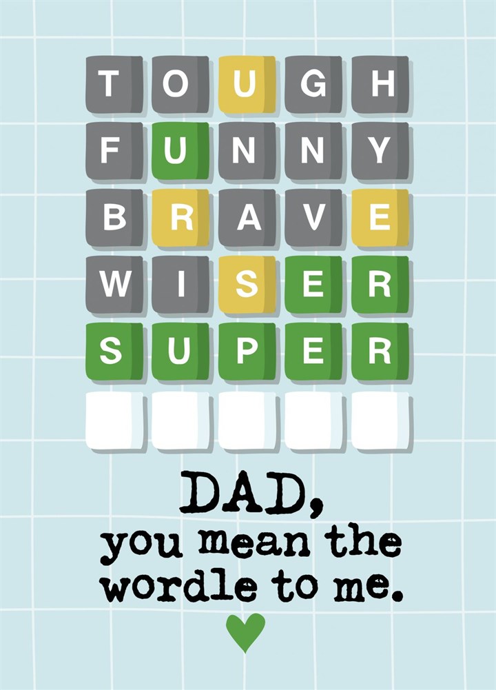 Super Dad - Wordle Puzzle Father's Day Card