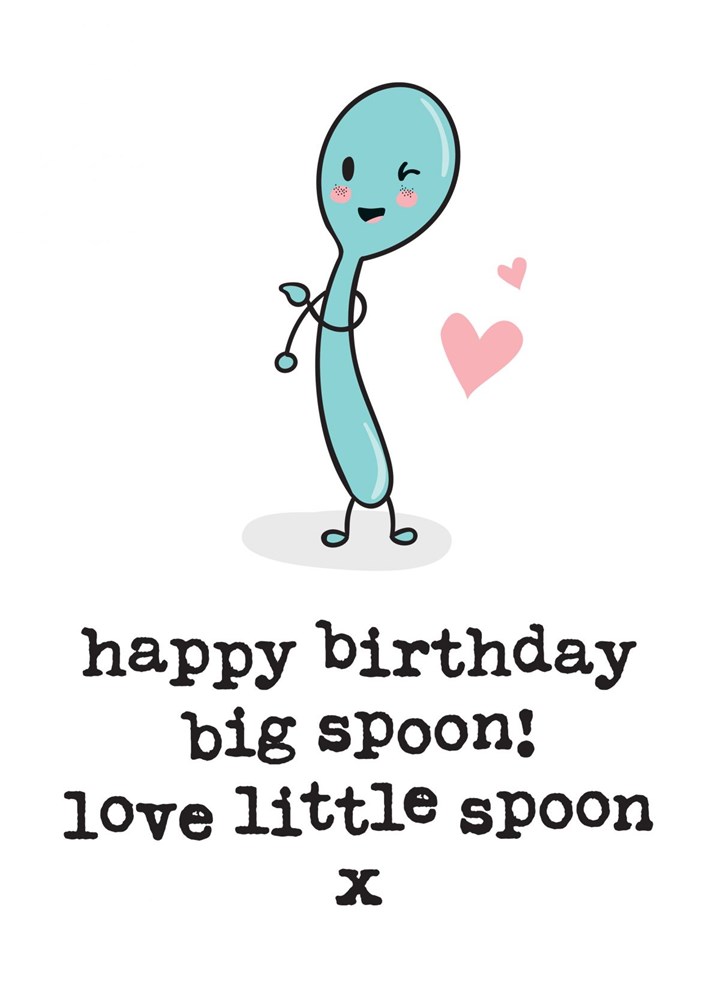 Big Spoon Little Spoon, Cute Birthday Card For Partner