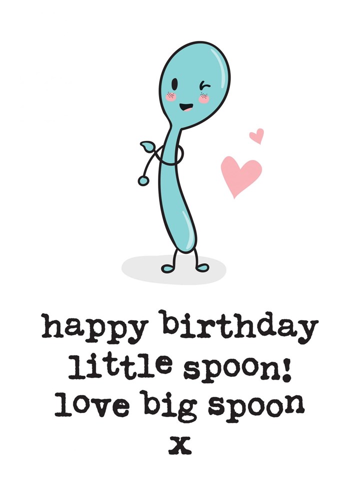 Little Spoon, Big Spoon, Cute Birthday Card For Partner