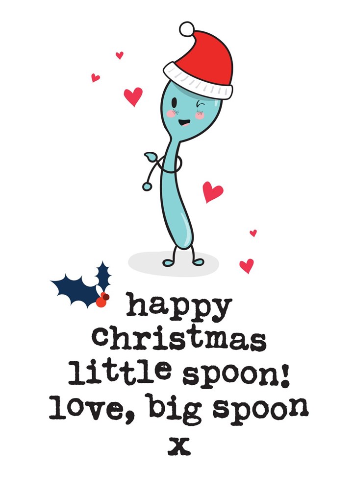 Big Spoon Little Spoon - Cute Christmas Card