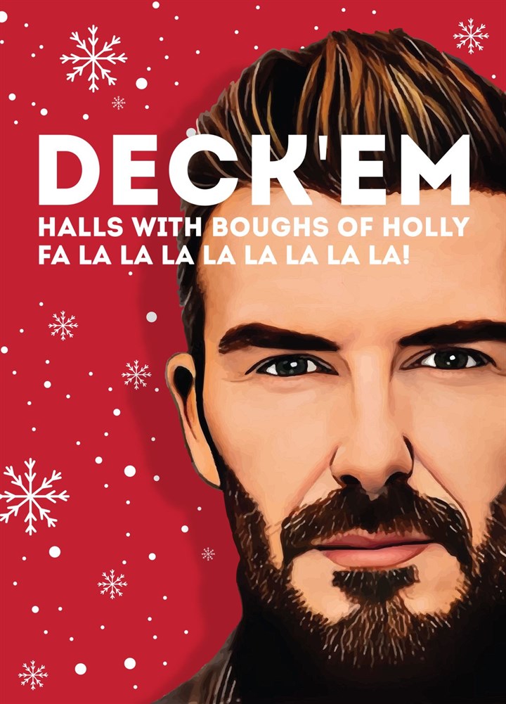 Football David Beckham Christmas Card - Deck The Halls
