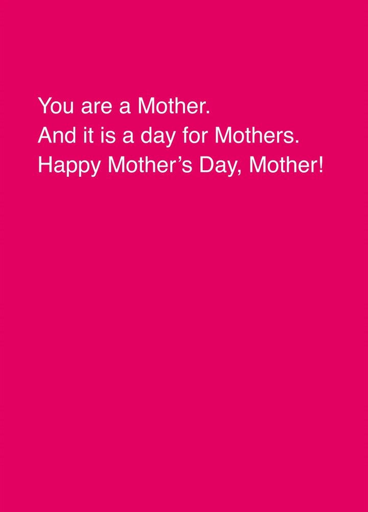You Are A Mother Card