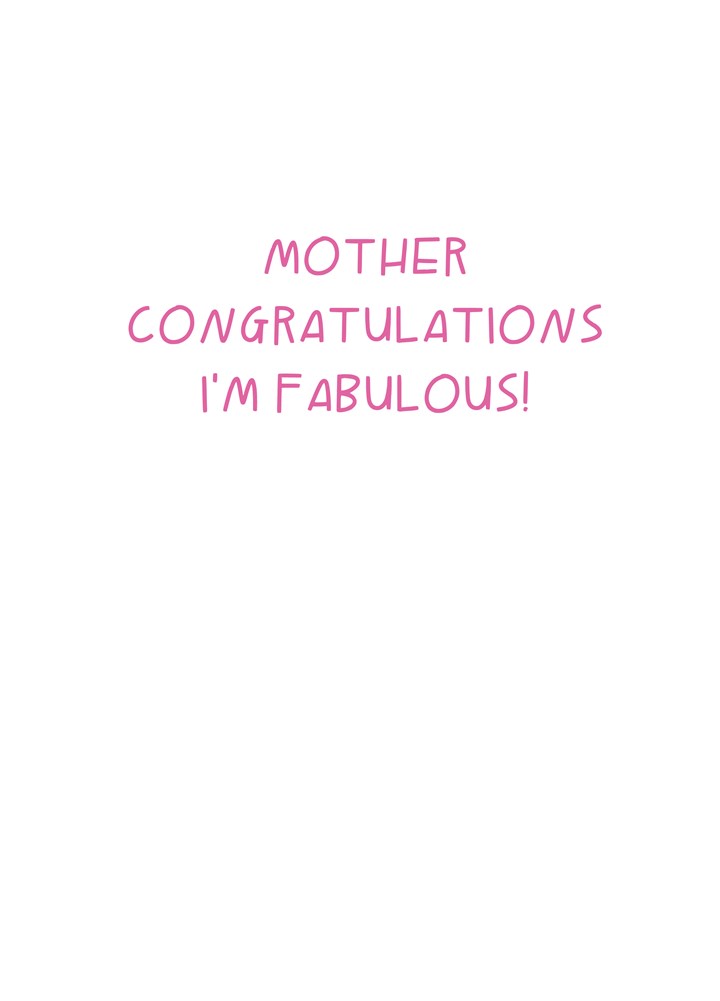 Congratulations I'm Fabulous Card