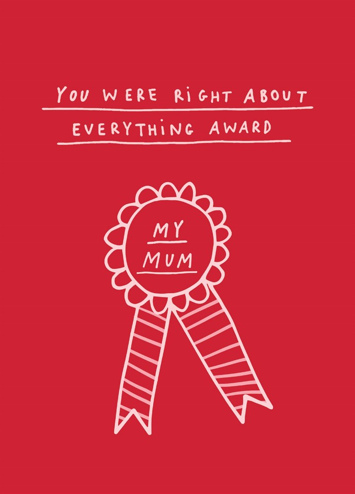 Right About Everything Award Card