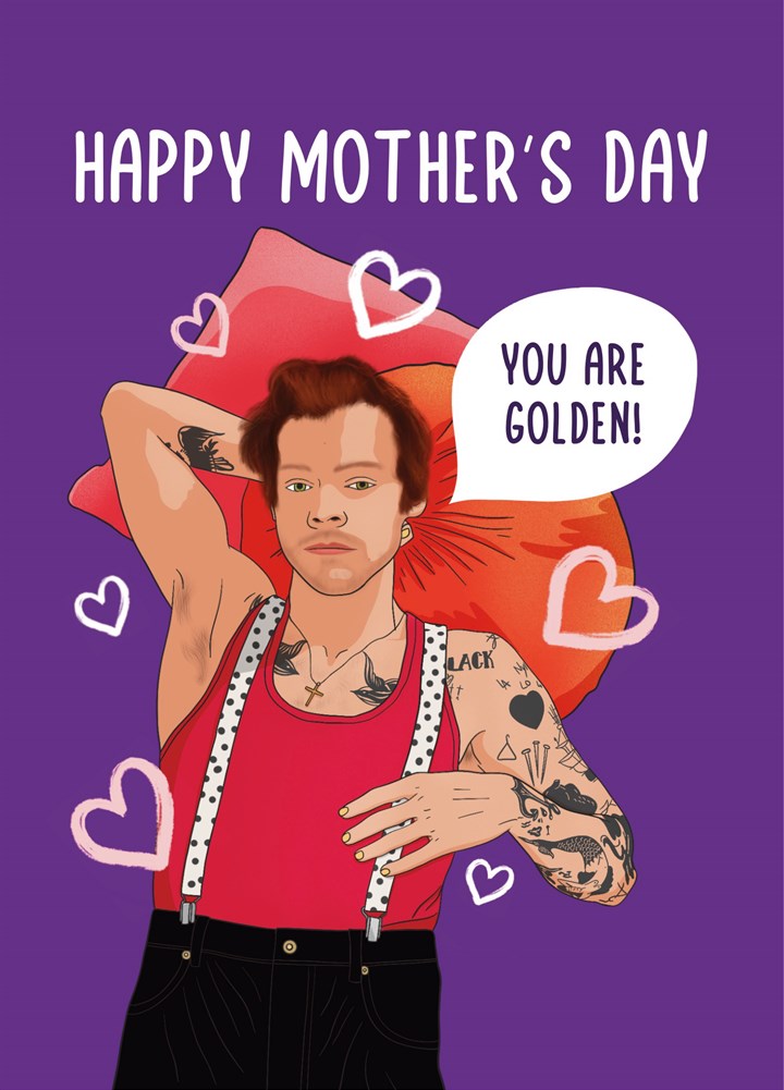 Harry Styles Golden Mother's Day Card