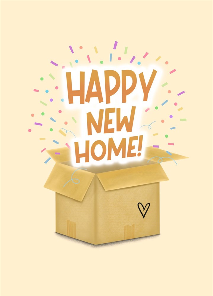 Happy New Home Moving Box Card
