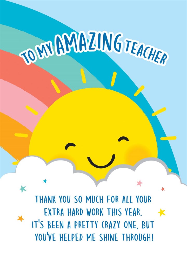 Amazing Teacher Thank You Card