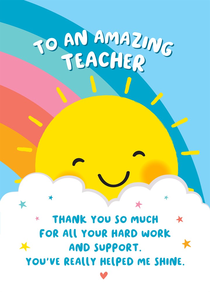 Amazing Teacher Thank You Card