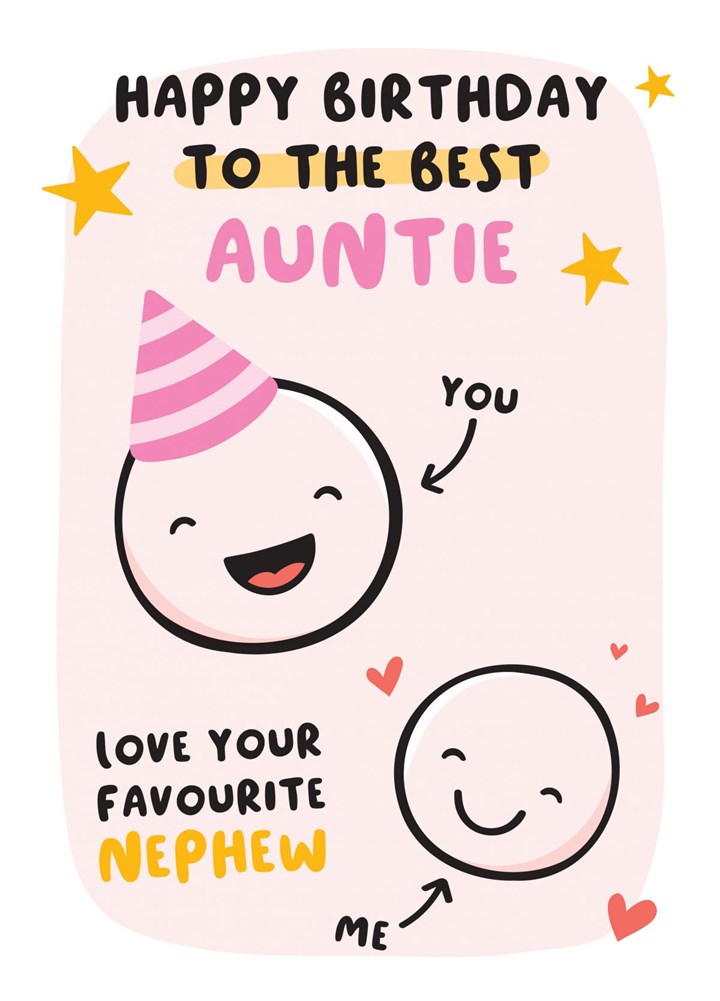 Best Auntie Birthday Card - From Nephew