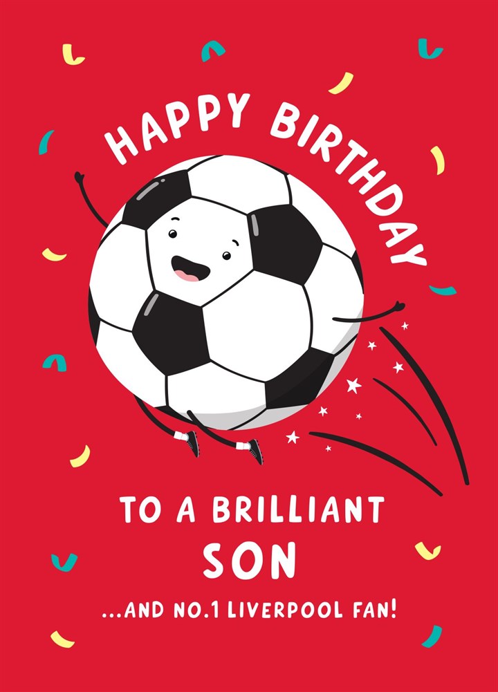 Football Birthday Card Son - Liverpool Fan
