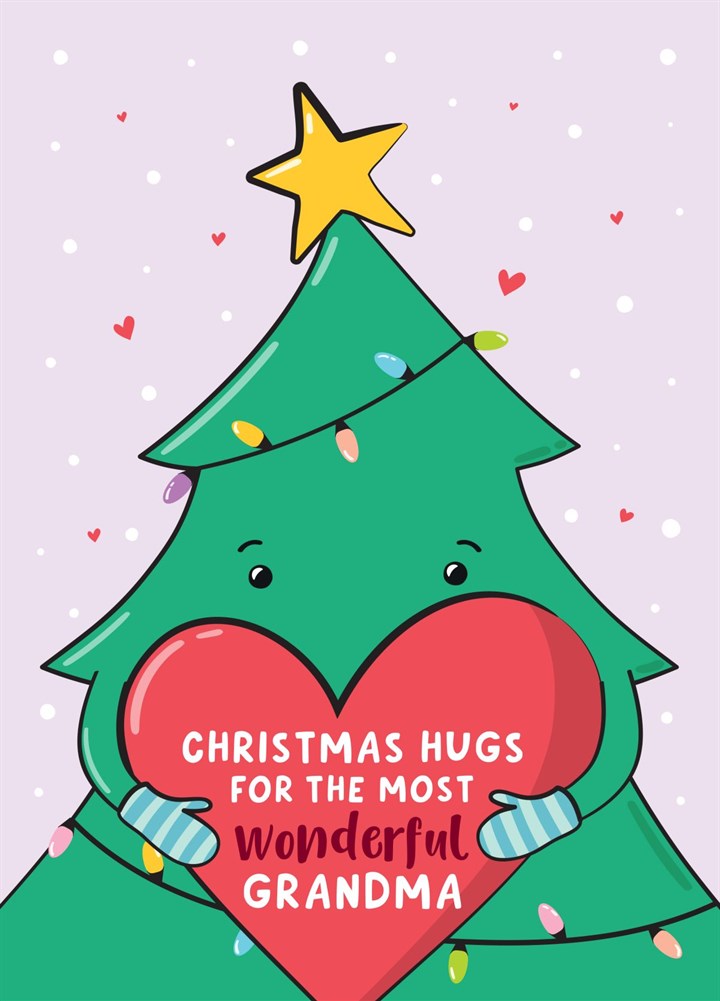 Christmas Hugs For Grandma Card