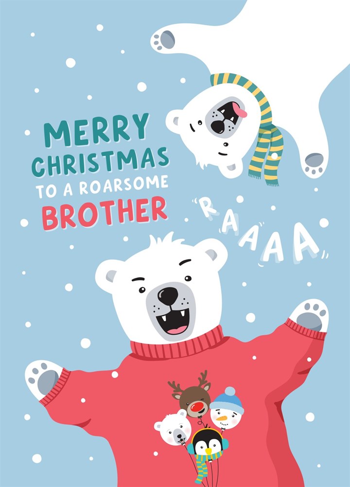 Roarsome Brother Christmas Card