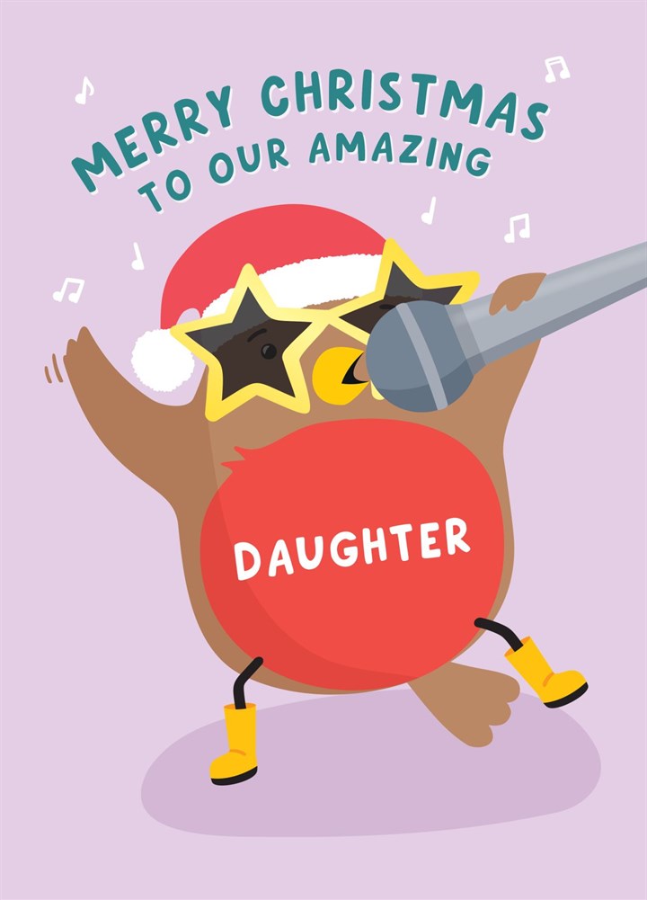 Robin Christmas Card - Daughter