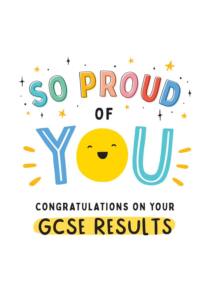 So Proud Of You GCSE Result Card