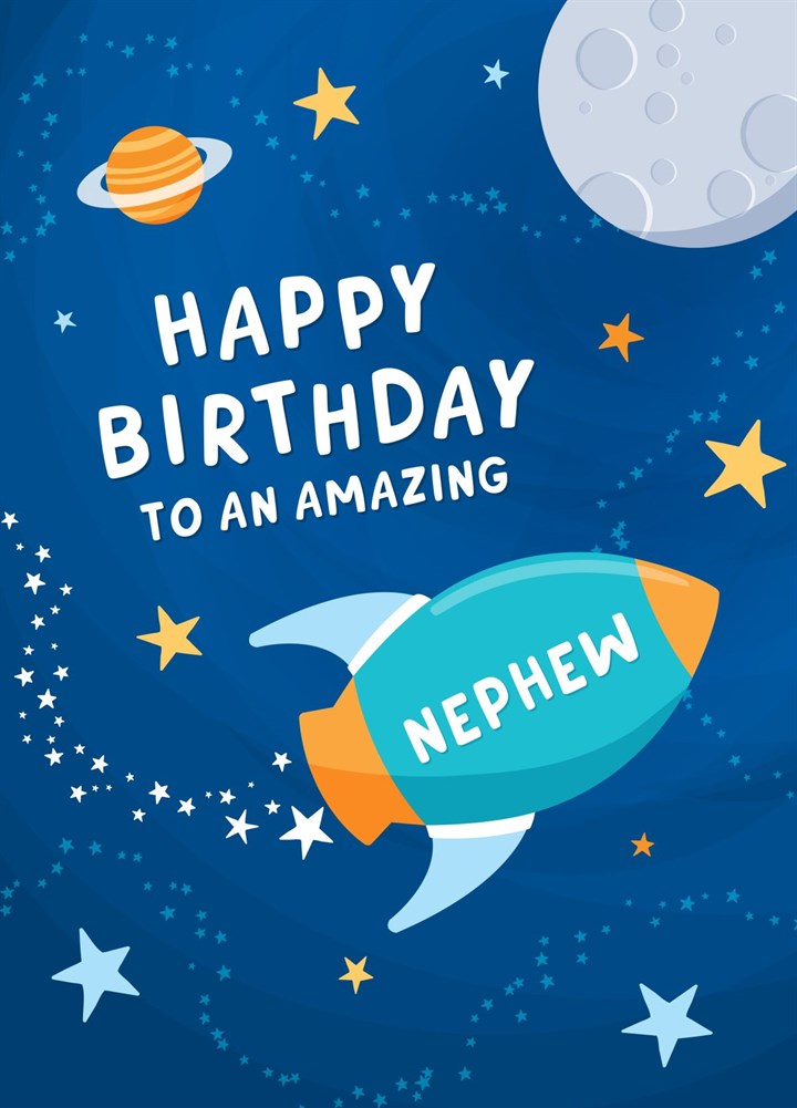 Space Birthday Card Nephew