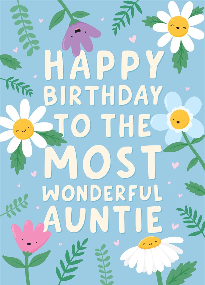 Most Wonderful Auntie Birthday Card