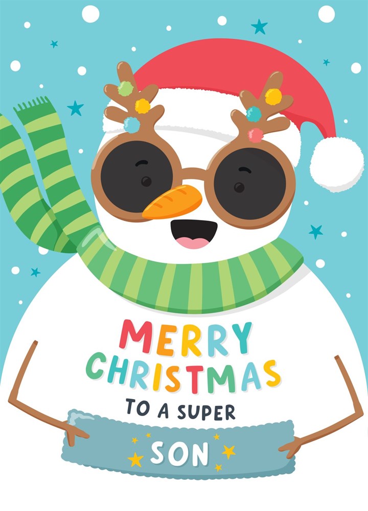 Funny Snowman Christmas Card For Son
