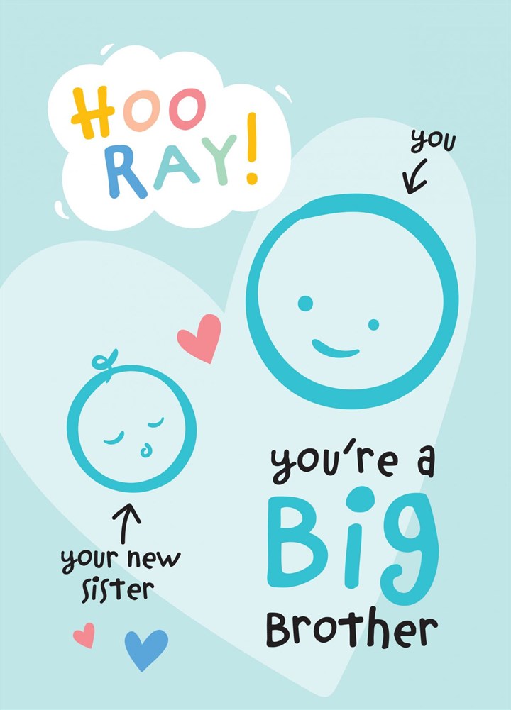 Big Brother New Baby Sister Card