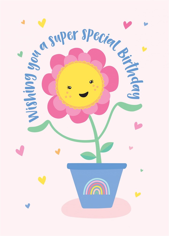 Happy Flower Birthday Card