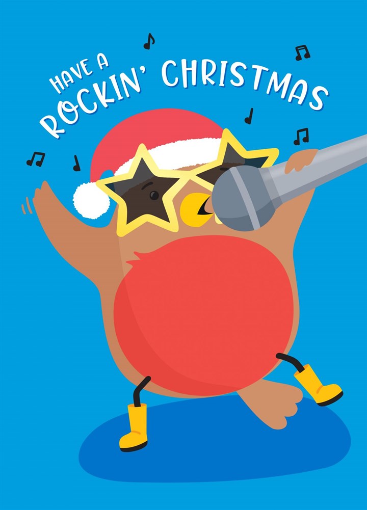 Rockin' Robin Christmas Card