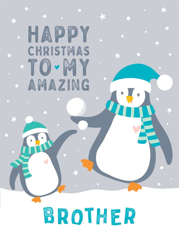 Brother Penguin Christmas Card