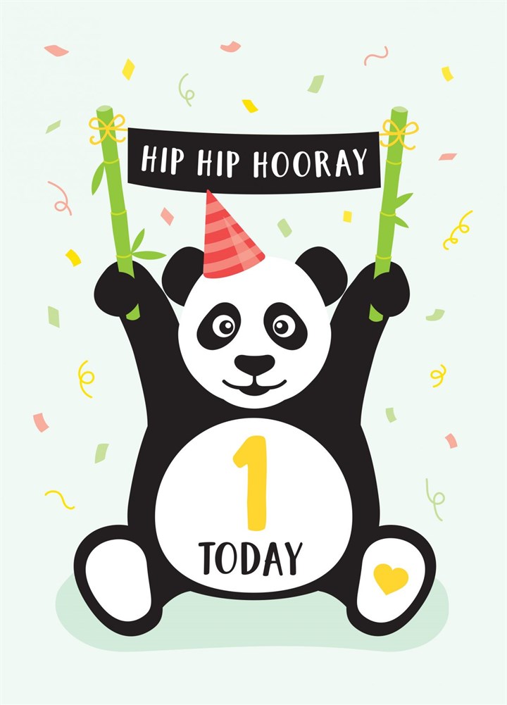 Panda 1st Birthday Card