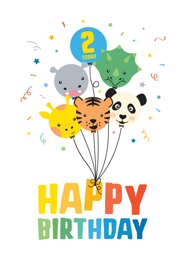 Balloonimals 2nd Birthday Card
