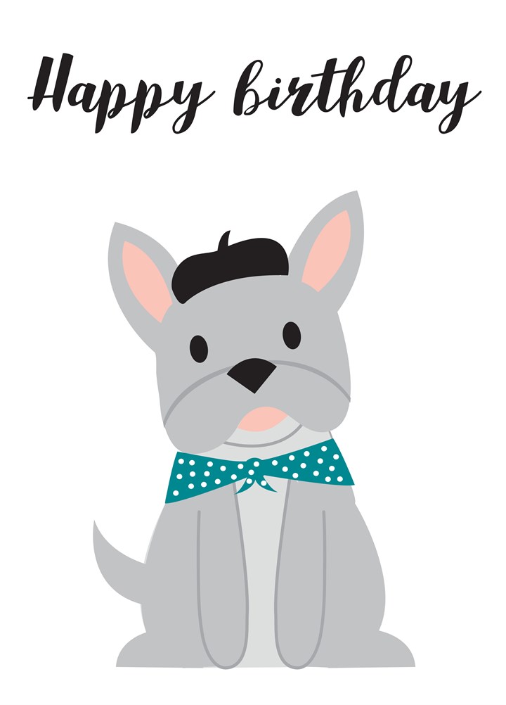 Happy Birthday French Bulldog Card
