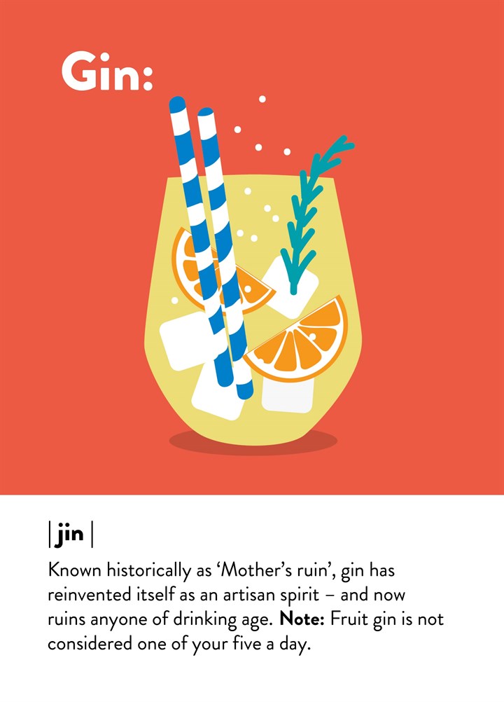 Known Historically As Mothers Ruin Card