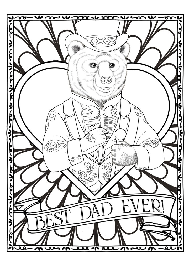 Best Dad Ever Handsome Bear With Top Hat & Cane