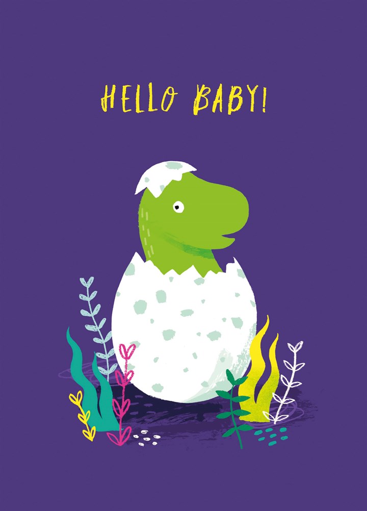 Hello Baby Dino Card