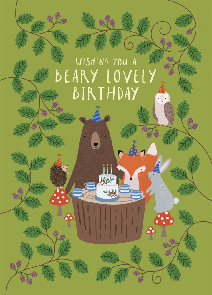 Woodland Party Birthday Card
