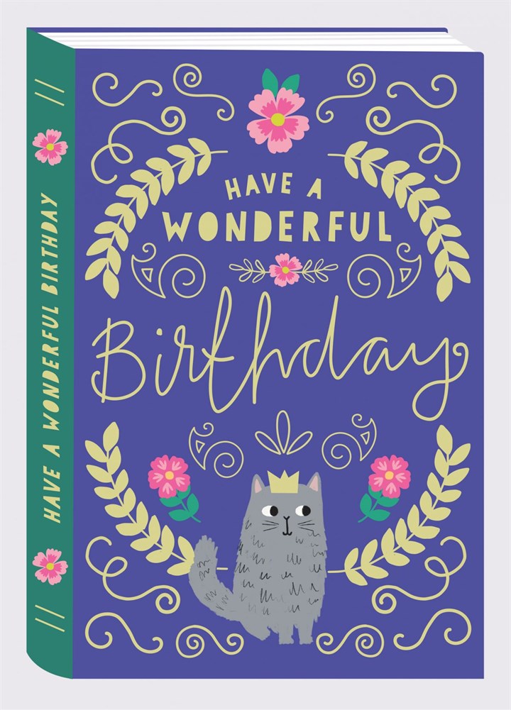 Birthday Cat Book Card
