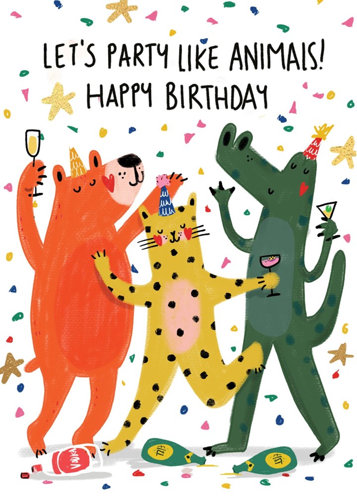 Party Animals Birthdy Card
