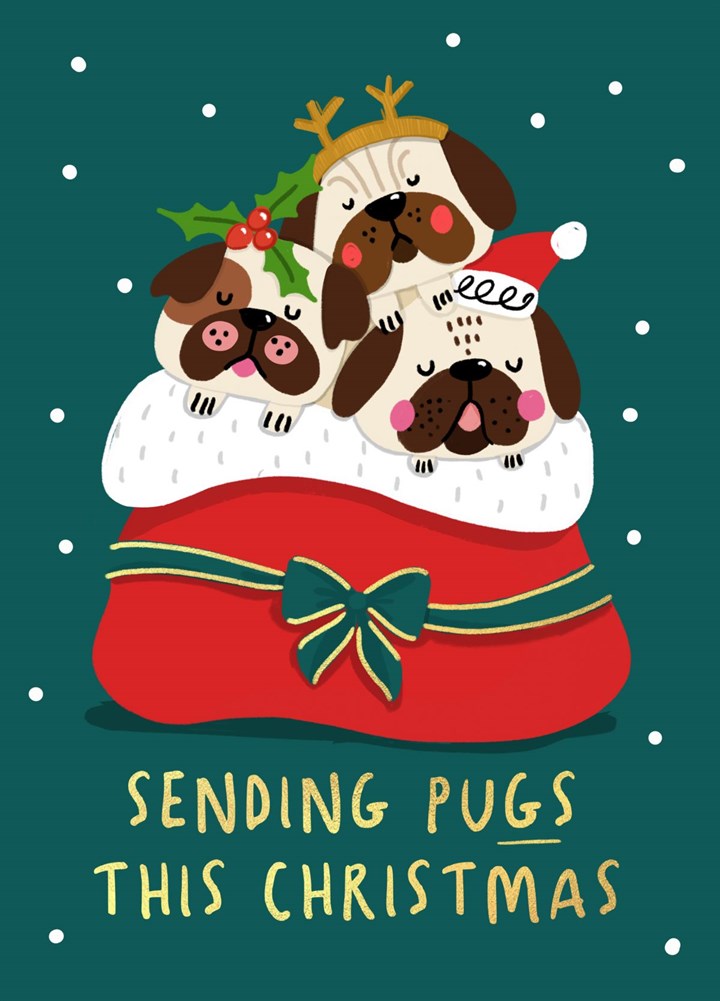 Christmas Pugs Card