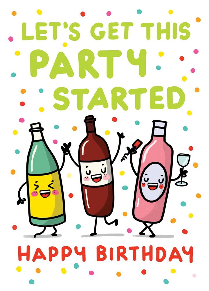 Let's Get This Party Started - WINE Card