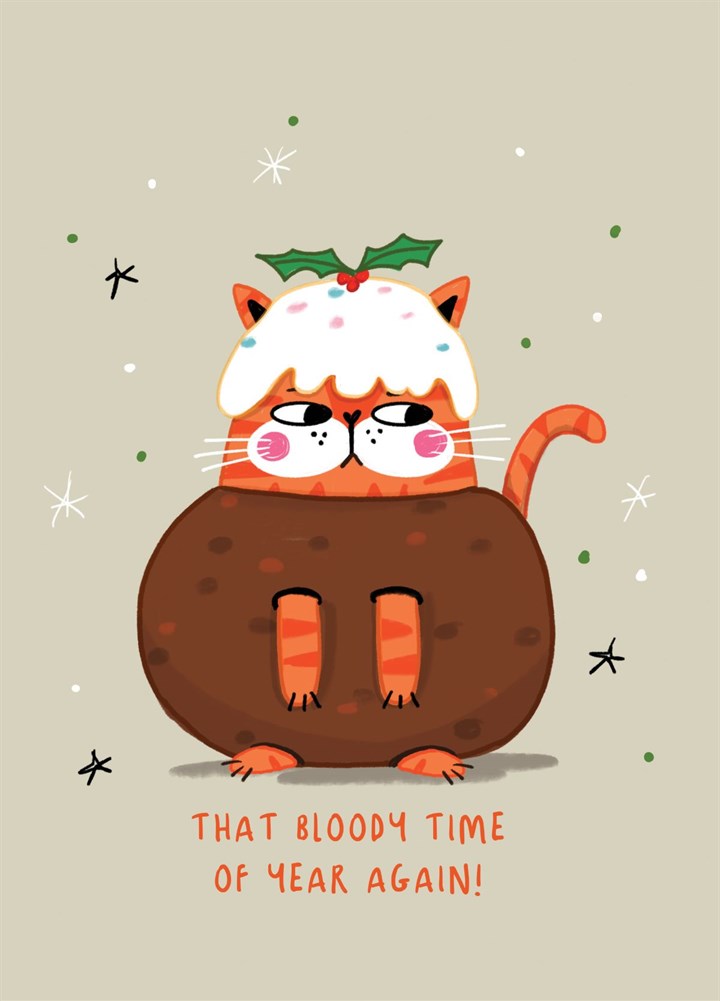Christmas Cat Pudding Card