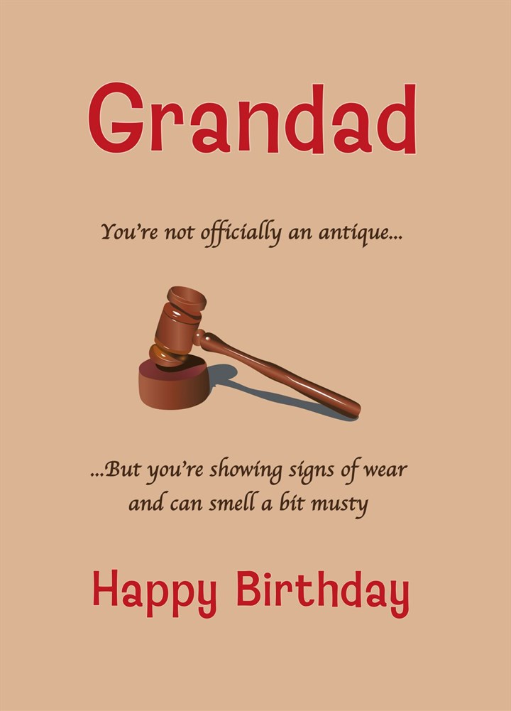 Grandad Birthday Antique Card