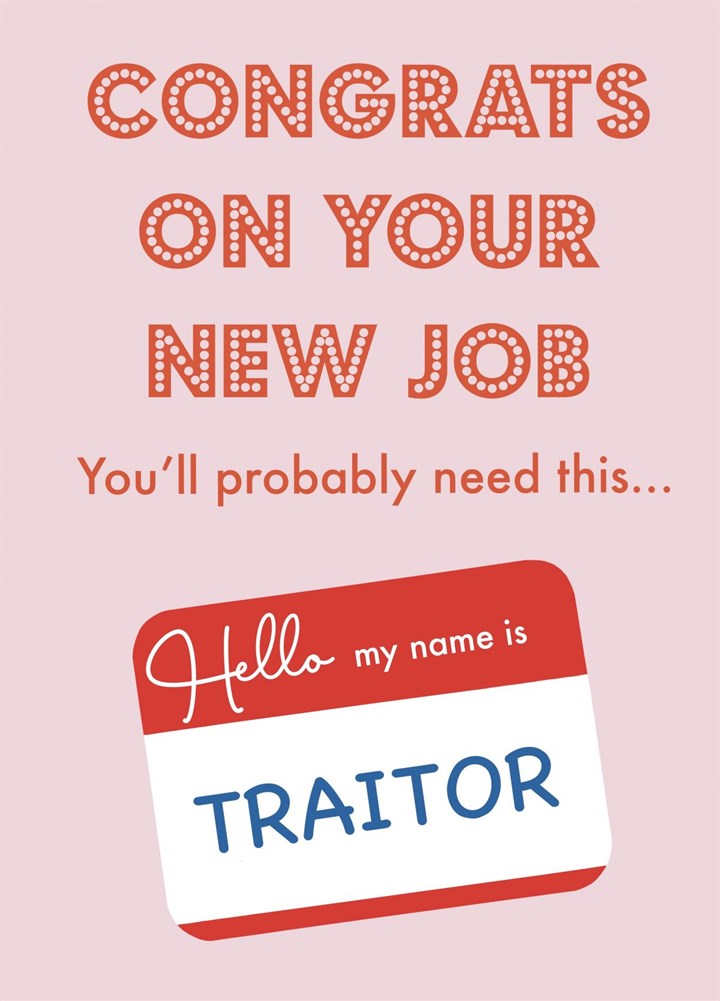 Congratulations Traitor Card