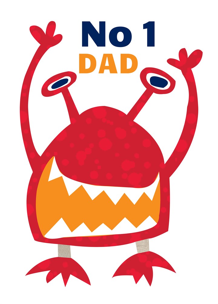 No 1 Dad Monster Card