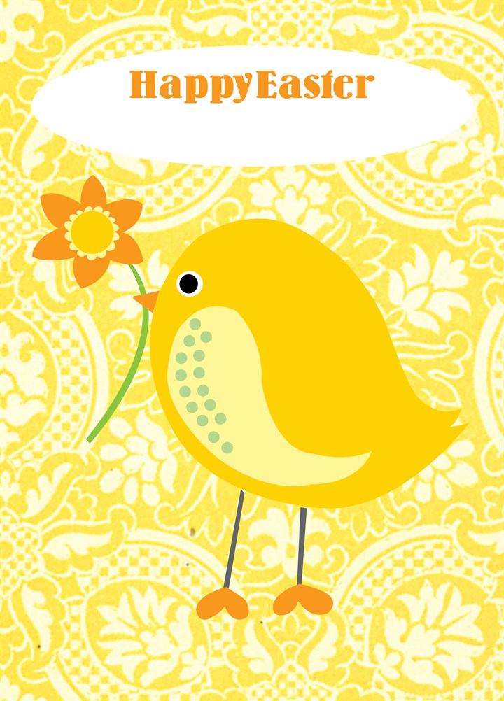 Yellow Easter Chick Card