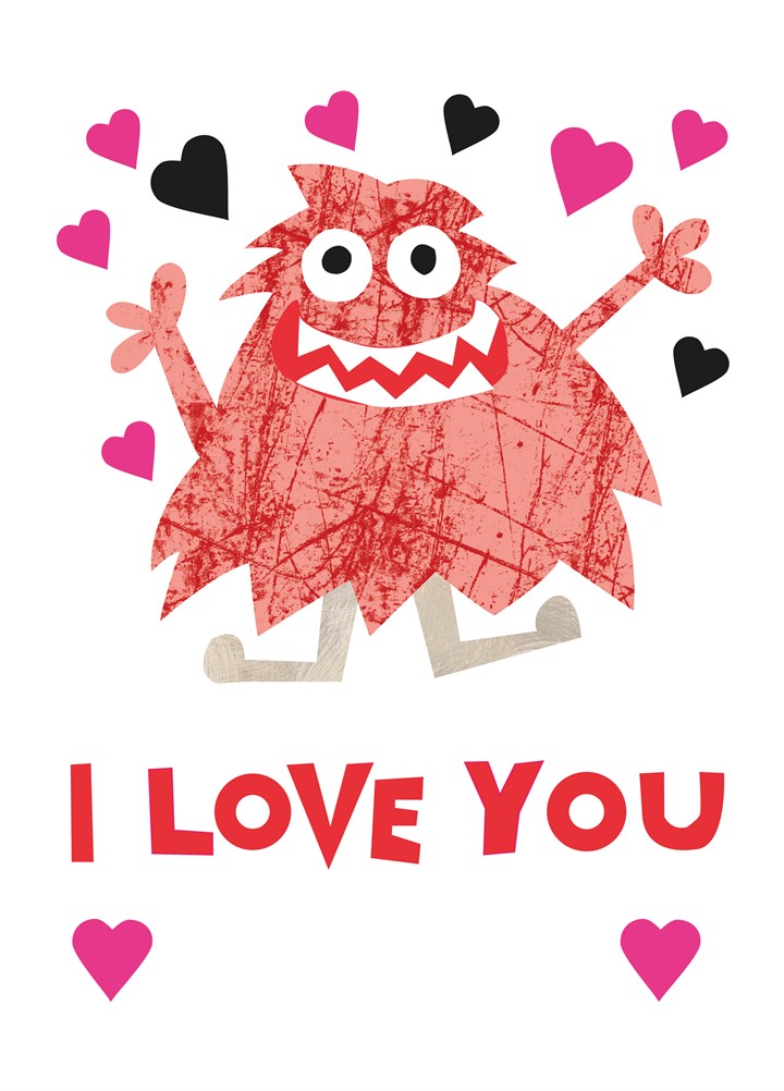 I Love You Monster Card