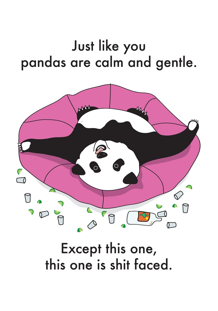 Panda Is Shit Faced Card