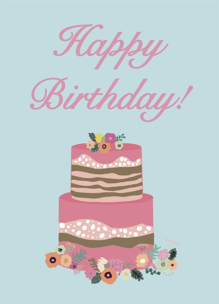 Happy Birthday Tiered Cake Card