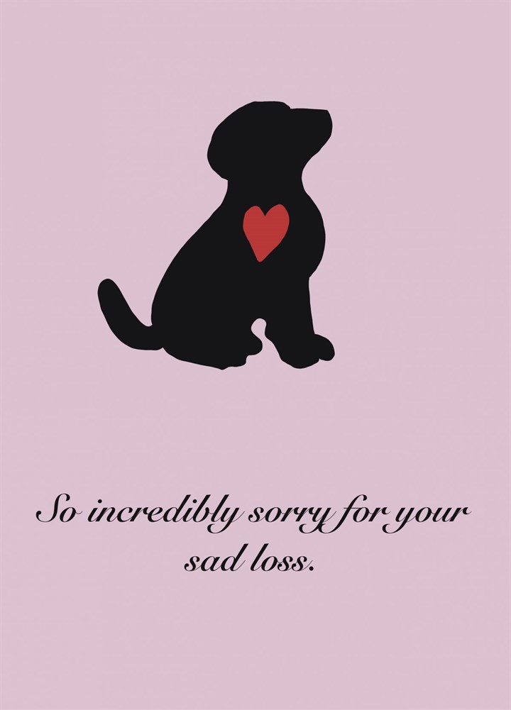 Dog Sympathy Pink Card