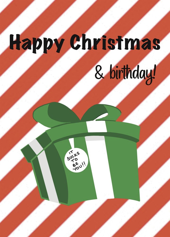 Happy Christmas And Birthday Card